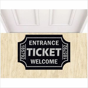 TAPETE CAPACHO TICKET FORMATO FUNDO PRETO