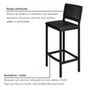 Ver imagem 6 de Banqueta Alta para Cozinha Estofada Madri Preto