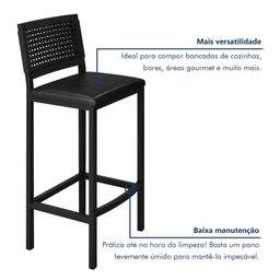 Banqueta Assento Estofado para Cozinha Madri - 7