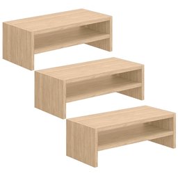 Kit 03 Suportes Stand Para Monitores Mesa Escritório Home Office Lap L03 Amadeirado - Lyam Lyam Deco - 1