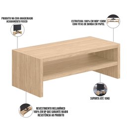Kit 03 Suportes Stand Para Monitores Mesa Escritório Home Office Lap L03 Amadeirado - Lyam Lyam Deco - 4
