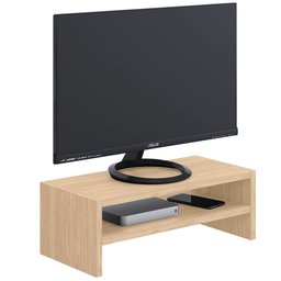 Kit 03 Suportes Stand Para Monitores Mesa Escritório Home Office Lap L03 Amadeirado - Lyam Lyam Deco - 6