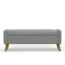 Ver imagem 1 de Recamier Bau Londres 1,60m Linho Cinza - Clique Decor Clique Decorações
