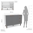 Ver imagem 5 de Balcão 2 Portas 3 Gavetas 120 Cm Pérola Yescasa