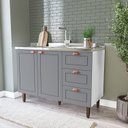 Ver imagem 2 de Balcão 2 Portas 3 Gavetas 120 Cm Pérola Yescasa