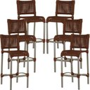 Ver imagem 1 de 6 Banquetas Haiti em Corda Náutica Alumínio Balcão Edícula Cozinha Trama Original