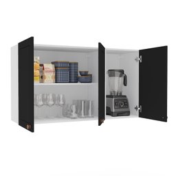 Armário Aéreo 3 Portas 120 Cm Pérola Yescasa - 5