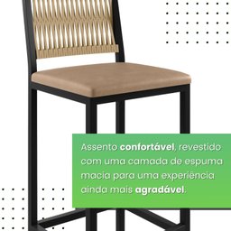 Banqueta Assento Estofado para Cozinha Barcelona - 4