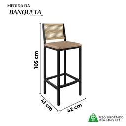 Banqueta Assento Estofado para Cozinha Barcelona - 3