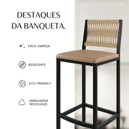 Banqueta Assento Estofado para Cozinha Barcelona - 6