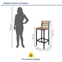 Ver imagem 3 de Banqueta Alta Estofada Corino Barcelona 105cm Bege Preto/Bege