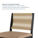 Ver imagem 5 de Banqueta Alta Estofada Corino Barcelona 105cm Bege Preto/Bege
