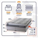 Ver imagem 2 de Conjunto Cama Box c/ Molas Ensacadas Sheffield Cinza King 193x203x65