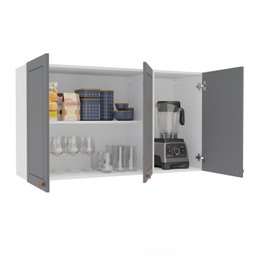 Armário Aéreo 3 Portas 120 Cm Pérola Yescasa - 5