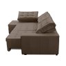 Sofá de Canto Retrátil e Reclinável com Molas 3,40x2,00 Esq Berlim Suede Cappuccino Mirra Decor - 4
