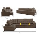 Ver imagem 2 de Sofá de Canto Retrátil e Reclinável com Molas 3,40x2,00 Esq Berlim Suede Cappuccino Mirra Decor