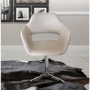 Ver imagem 2 de Poltrona Zara Giratória em Linho com Base de Metal Bege Bella Decor