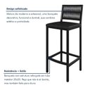 Ver imagem 6 de Banqueta Alta Estofada Corino Barcelona 105cm Preto