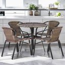 Ver imagem 2 de Kit 4 Cadeiras Alumínio e Mesa Tampo Varanda Piscina Jardim Cappuccino