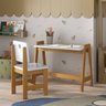 Conjunto Mesa Escrivaninha + 1 Cadeira Infantil Sofia Azul/ Mel Madeira Maciça e MDF  - 1