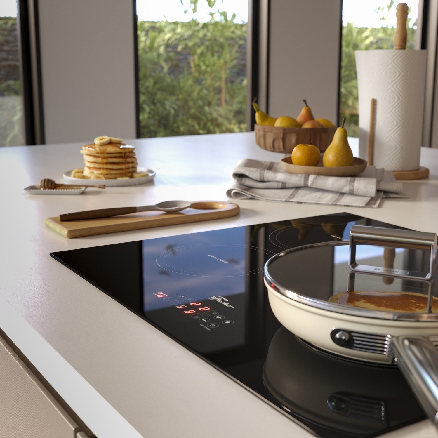 Cooktop Fischer 4q por Indução Mesa Vitrocerâmica Touch 220v - 4