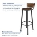 Ver imagem 7 de Kit 2 Banquetas Altas Industrial em Aço e MDF com Encosto Bete Prata/Marrom