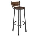 Ver imagem 3 de Kit 2 Banquetas Altas Industrial em Aço e MDF com Encosto Bete Prata/Marrom