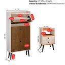 Ver imagem 5 de Sapateira Vertical 3 Gaveta Basculante Off White/Ripado 2 Mesinha Canto Quarto Off White/Cinamomo