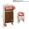 Sapateira Vertical 3 Gaveta Basculante Off White/Ripado 2 Mesinha Canto Quarto Off White/Cinamomo - 5