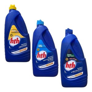 Kit Clarificante Algicida Manutenção Limpa Bordas 1l Hth
