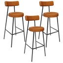 Ver imagem 1 de Kit 03 Banquetas Alta Bar Cozinha Sala de Jantar Estrutura em Aço Milão L02 Couríssimo Canela - Lyam