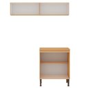 Ver imagem 3 de Lavanderia Modulada 3 Peças,2 Armários Aéreos e 1 Balcão 70cm Essência 100% MDF Bege/Freijó