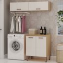 Ver imagem 1 de Lavanderia Modulada 3 Peças,2 Armários Aéreos e 1 Balcão 70cm Essência 100% Mdf