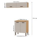 Ver imagem 4 de Lavanderia Modulada 3 Peças,2 Armários Aéreos e 1 Balcão 70cm Essência 100% MDF Bege/Freijó