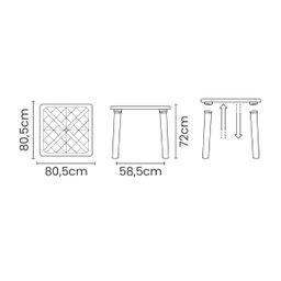 Mesa Tramontina Sancho 80 x 80 cm em Polipropileno Preto - 2