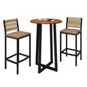 Ver imagem 2 de Conjunto Bistrô Coliseu Tampo Maciço Pinus 70cm com 2 Banquetas Barcelona