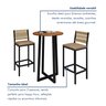 Conjunto Bistrô Coliseu Tampo Maciço Pinus 70cm com 2 Banquetas Barcelona - 7