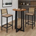 Ver imagem 1 de Conjunto Bistrô Coliseu Tampo Maciço Pinus 70cm com 2 Banquetas Barcelona