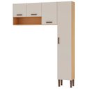 Ver imagem 2 de Lavanderia Modulada 2 Peças, 1 Armário Alto e Aéreo de 120cm Essência 100% MDF Bege/Freijó