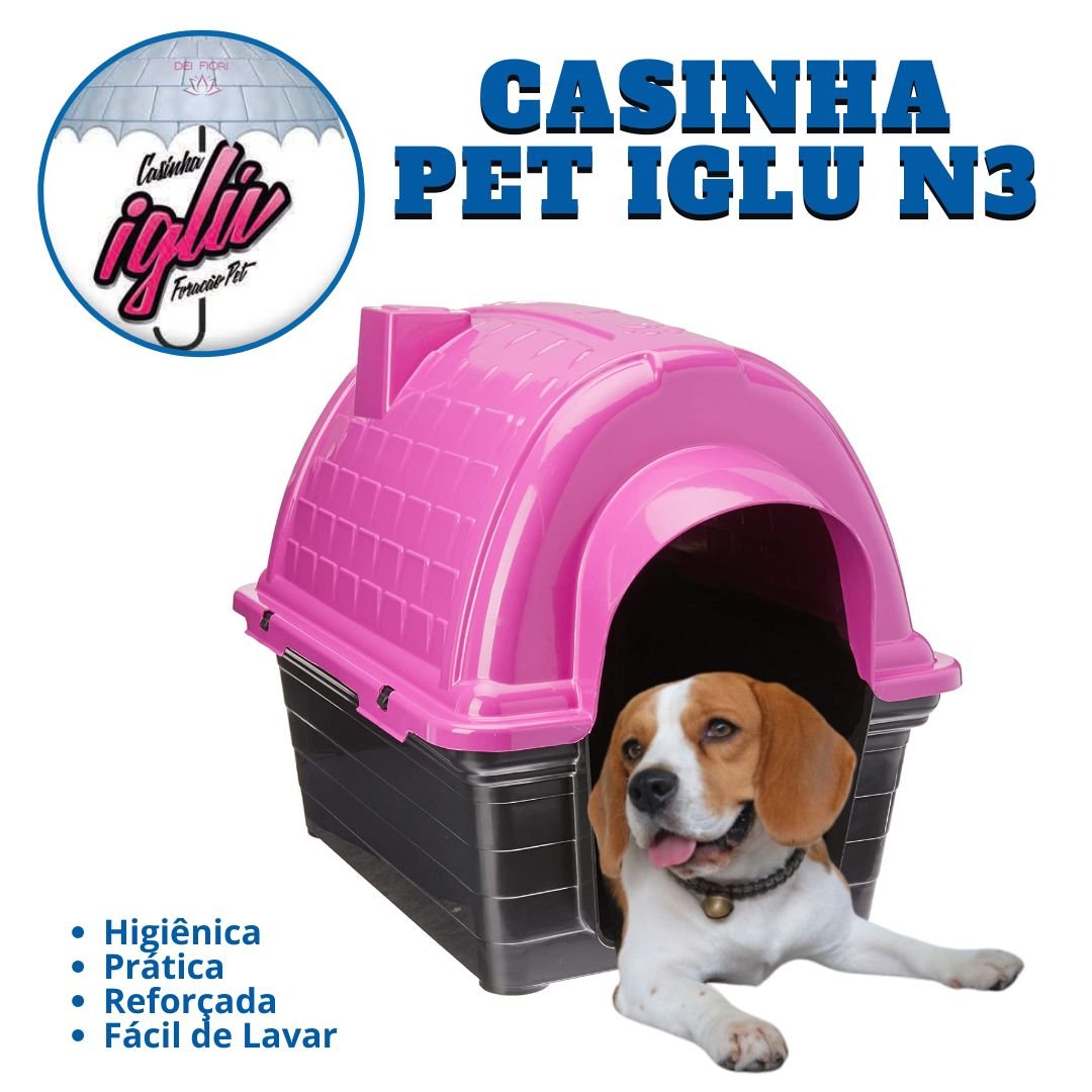 Casinha N3 Iglu Pet Raças Peq/médias Cachorro/gatos Cor:rosa - 1