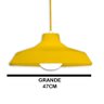 Luminária Pendente Decoração Grande Sinuca Sala Quarto Poker Amarelo - 5