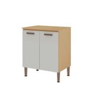 Ver imagem 5 de Lavanderia Modulada 3 Peças, 1 Armário Alto, 1 Aéreo de 70cm e Balcão de 70cm Essência 100% MDF Bege/Freijó