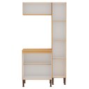 Ver imagem 3 de Lavanderia Modulada 3 Peças, 1 Armário Alto, 1 Aéreo de 70cm e Balcão de 70cm Essência 100% MDF Bege/Freijó