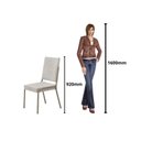 Ver imagem 5 de Conjunto Sala de Jantar Mesa em MDF com Vidro 4 Cadeiras Moscou Marrom/Fendi/Off White