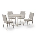Ver imagem 2 de Conjunto Sala de Jantar Mesa em MDF com Vidro 4 Cadeiras Moscou Marrom/Fendi/Off White