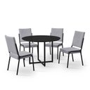 Ver imagem 2 de Conjunto Sala de Jantar Mesa em MDF com Vidro 4 Cadeiras Moscou Preto/Cinza