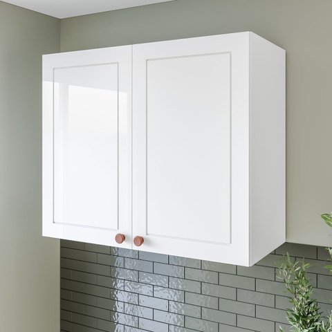 Armário Aéreo 2 Portas 80 cm Pérola Yescasa Branco