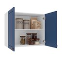 Ver imagem 3 de Armário Aéreo 2 Portas 80 cm Pérola Yescasa Azul/Branco