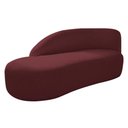 Ver imagem 3 de Kit Divã Luna 140cm Lado Esquerdo e 01 Poltrona Base de Ferro Dourado Suede Cor Bordô