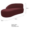 Ver mais imagens de Kit Divã Luna 140cm Lado Esquerdo e 01 Poltrona Base de Ferro Dourado Suede Cor Bordô